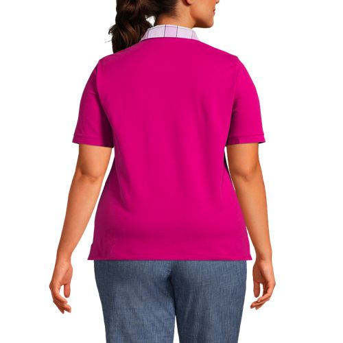 Polo Piqué Stretch à Manches Courtes, Femme Grande Taille image number 1
