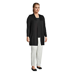 Women's Plus Size Lightweight Jersey Knit Long Cardigan, alternative image