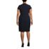 Women's Plus Size Washable Wool Piped Sheath Dress, Back