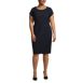 School Uniform Women's Plus Size Washable Wool Piped Sheath Dress, Front