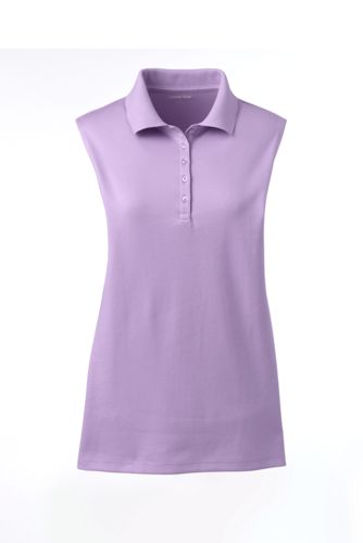 plus size women's sleeveless polo shirts