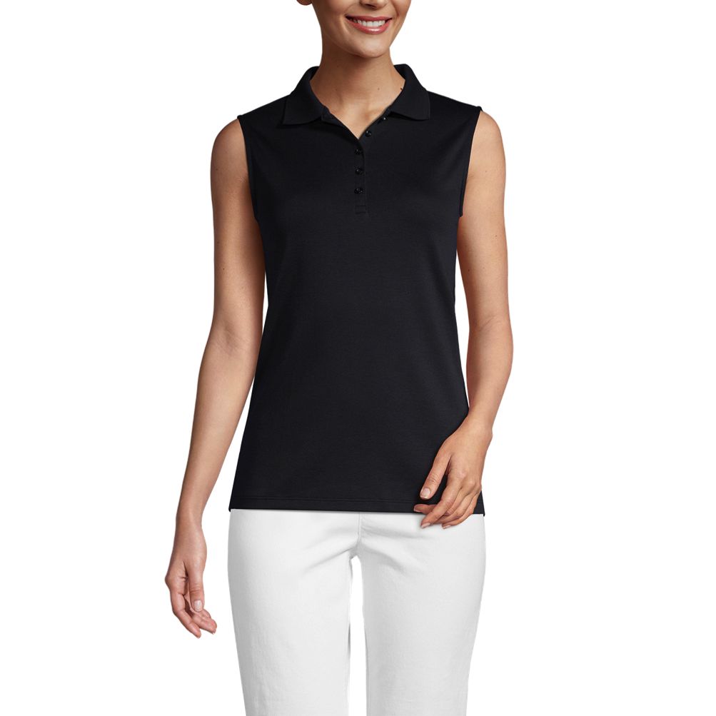 Women's sleeveless best sale cotton polo shirts