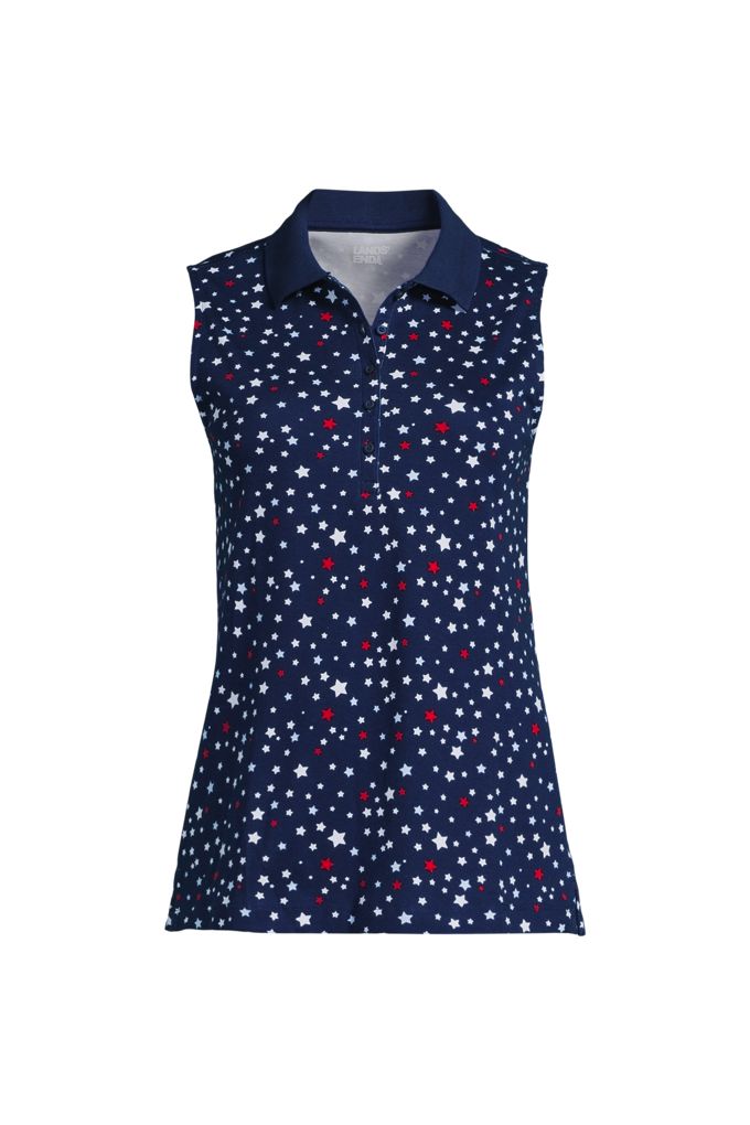 Lands' End Women's Plus Size Supima Cotton Polo In Blue
