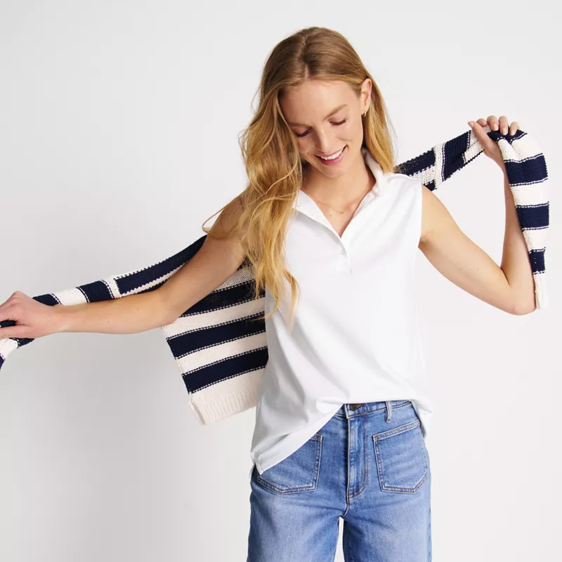 Women's Petite Supima Cotton Polo, alternative image