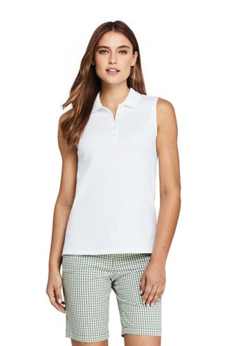 women's cotton sleeveless polo shirts