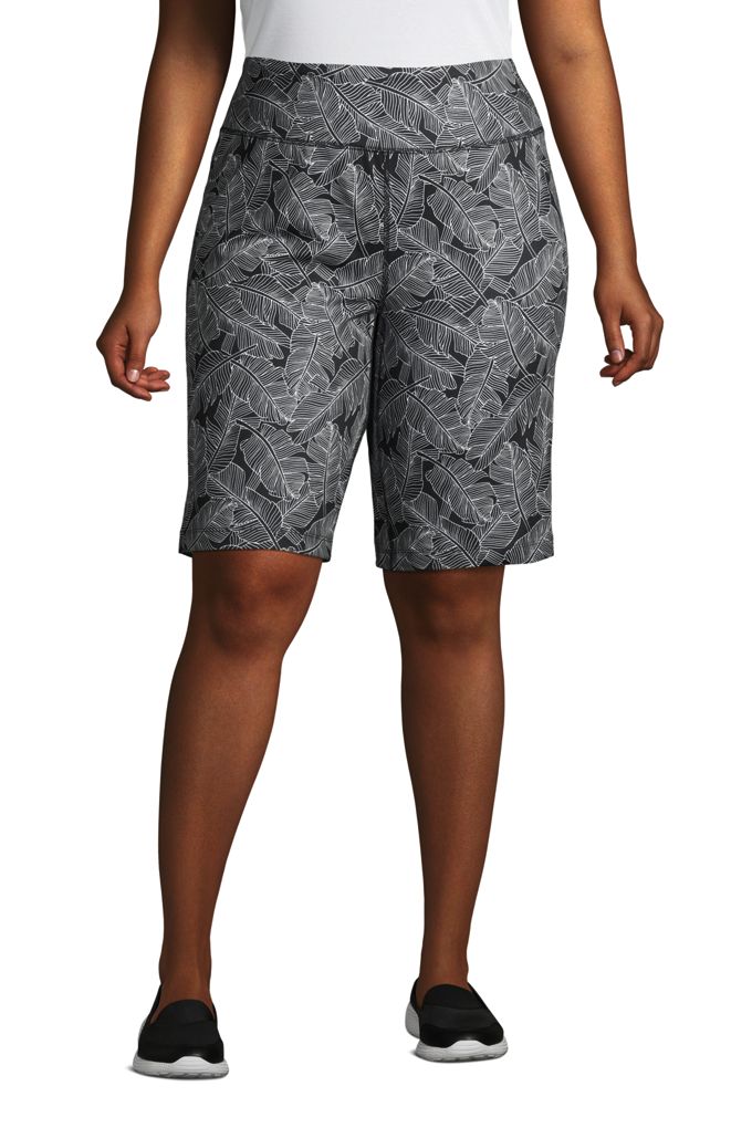 Lands' EndWomen's Plus Size Active Relaxed Shorts Lands' End Black