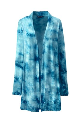 Women's Lightweight Jersey Knit Long Cardigan Print