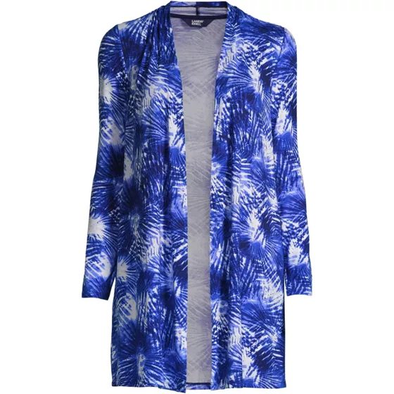 Women's Lightweight Jersey Knit Long Cardigan Print - primary