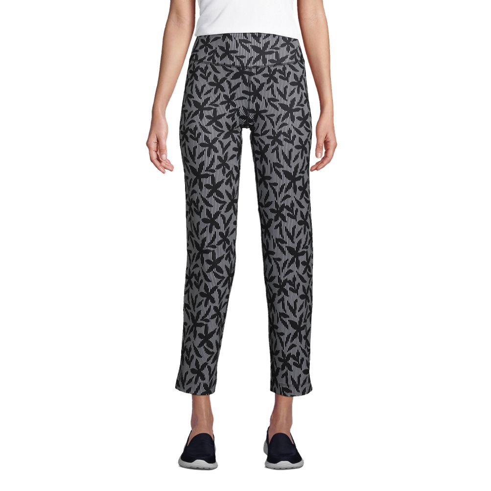 Lands' End Plus Size Active Crop Yoga Pants In Forest Moss