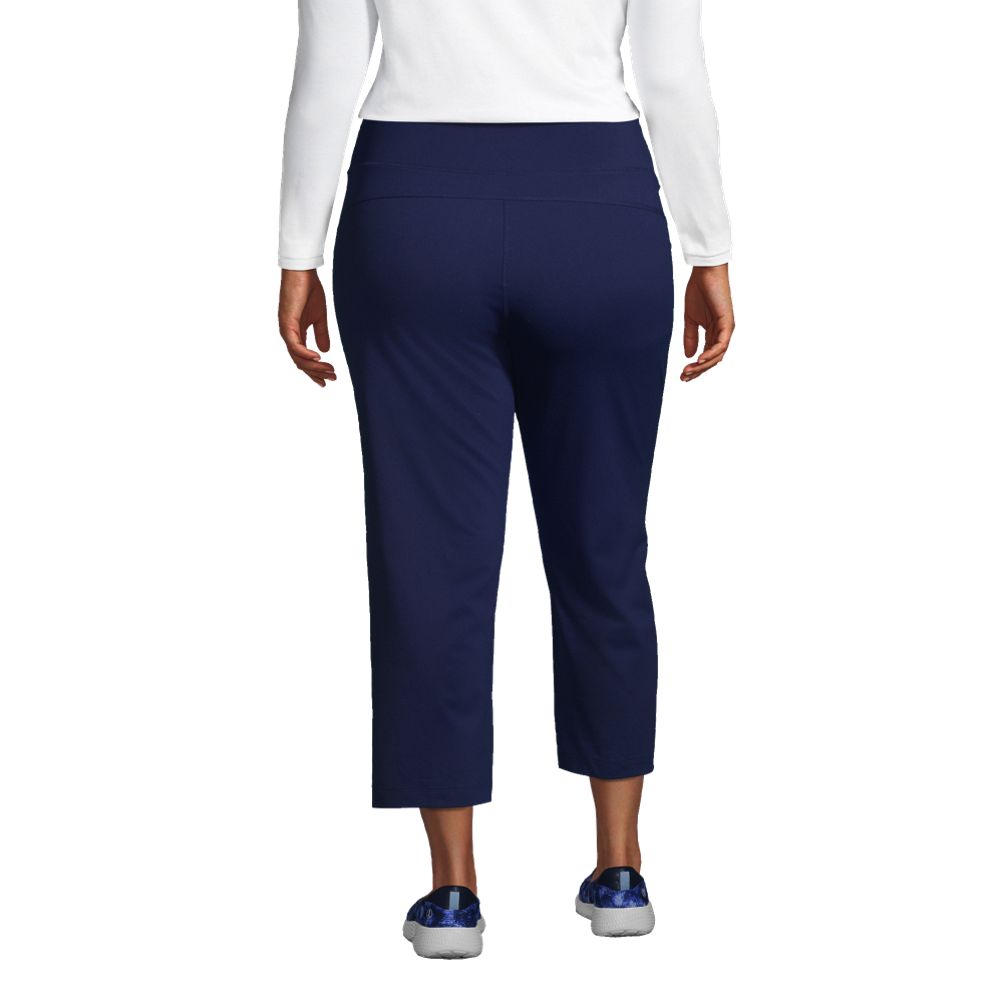 Lands' End Navy Blue Pants Women Plus Size 1X Pull On Stretch Waist  Athletic Fit