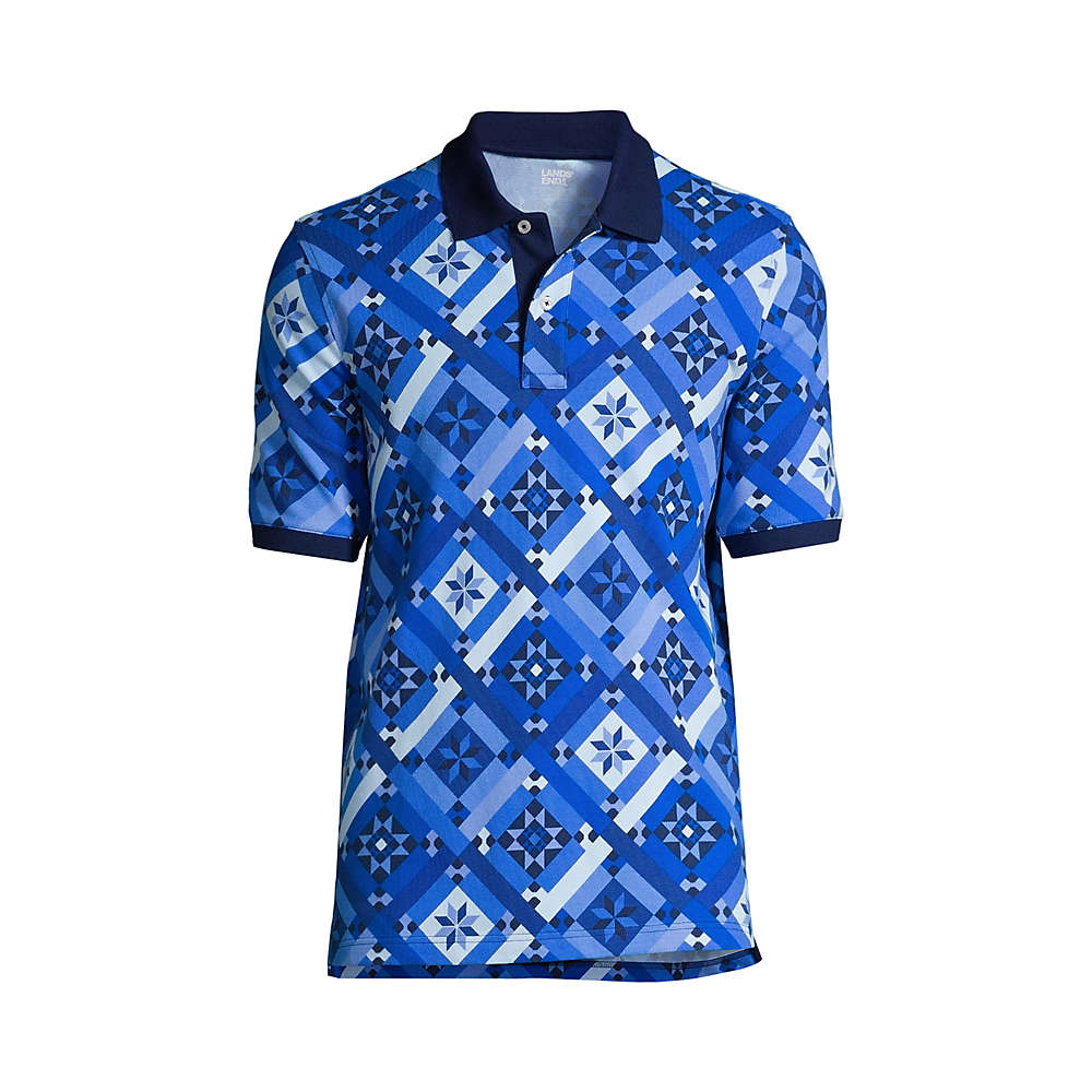 Men's Short Sleeve Print Comfort-First Mesh Polo Shirt, Front