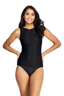 Women's Texture High Neck UPF 50 Sun Protection Modest Tankini Top Swimsuit