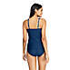 Women's D-Cup Texture Square Neck Underwire Tankini Top Swimsuit with Adjustable Straps, Back