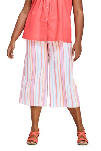 women's plus size linen capri pants