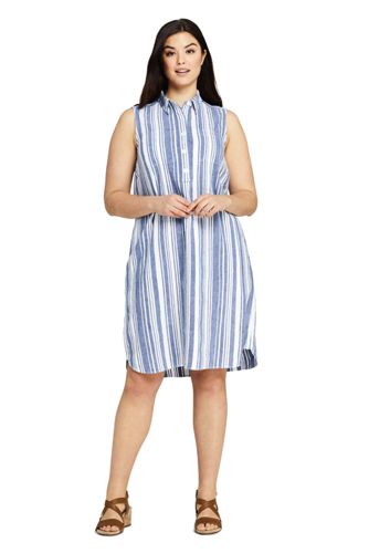 plus size sleeveless shirt dress