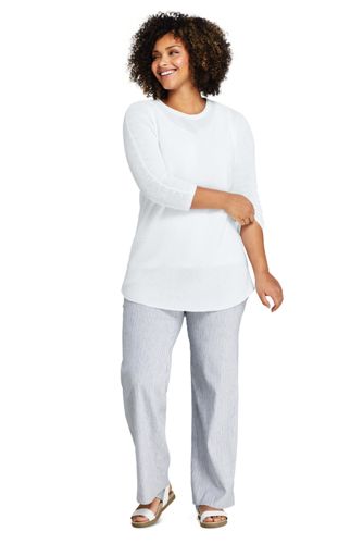 plus size linen blend pants