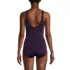 Women's Mastectomy Scoop Neck Tugless Sporty One Piece Swimsuit, Back