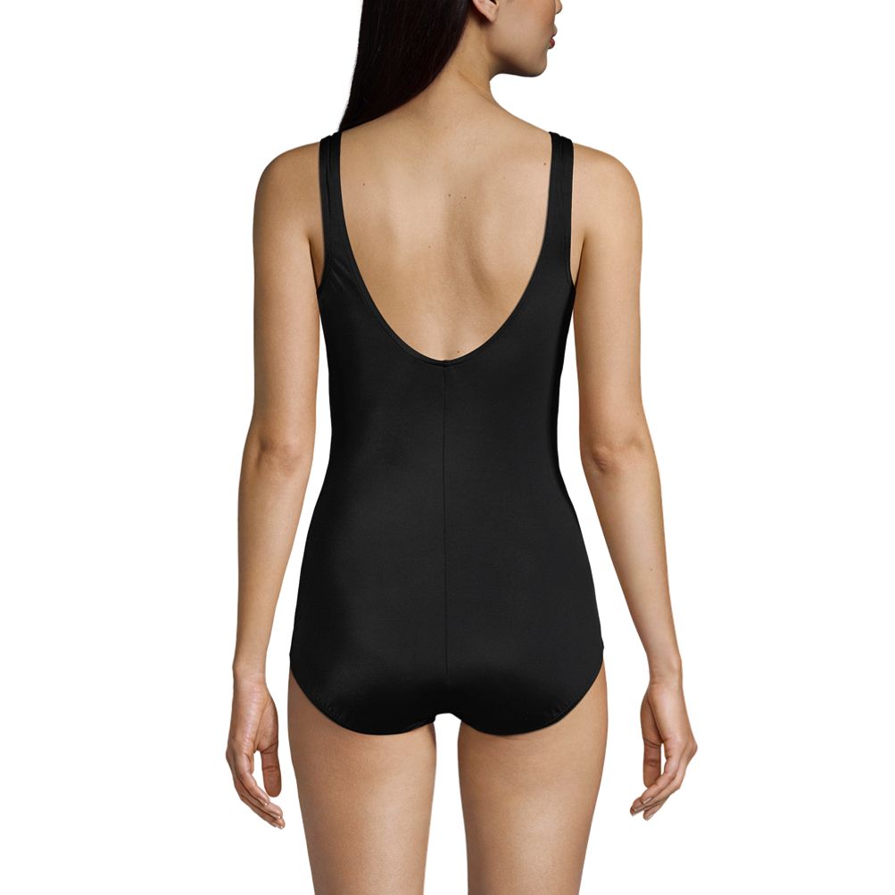 Lands' End Women's Petite Tummy Control Chlorine Resistant Scoop Neck Soft  Cup Tugless One Piece Swimsuit 