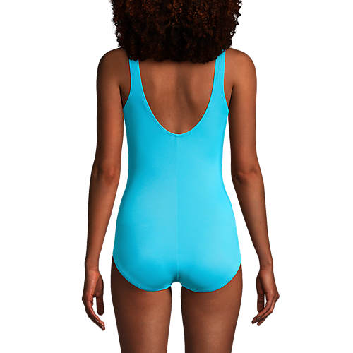 Women's Chlorine Resistant Scoop Neck Soft Cup Tugless Sporty One Piece Swimsuit - Secondary