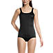 Women's Tummy Control Chlorine Resistant Scoop Neck Soft Cup Tugless Sporty One Piece Swimsuit, Front