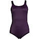 Women's Plus Size Chlorine Resistant Scoop Neck Soft Cup Tugless Sporty One Piece Swimsuit, Front