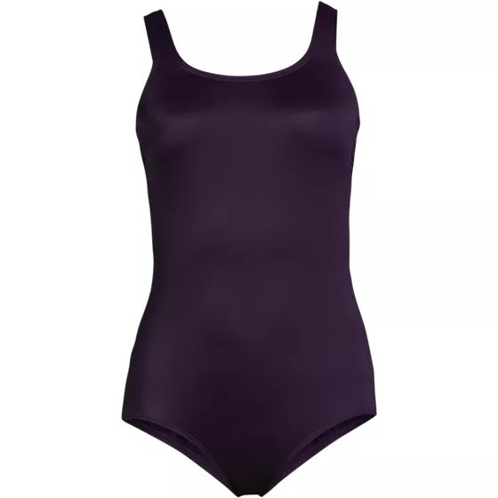Women's Mastectomy Scoop Neck Tugless Sporty One Piece Swimsuit - primary