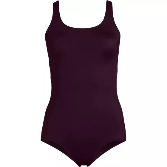 Women's Mastectomy Scoop Neck Tugless Sporty One Piece Swimsuit - primary