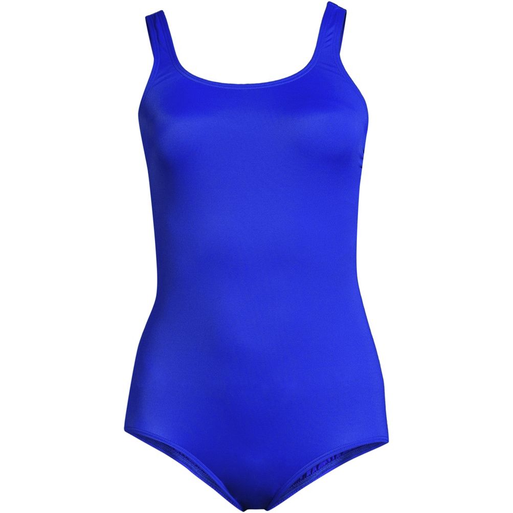 Women's Lands' End Mastectomy Tugless Chlorine Resistant One-Piece Swimsuit