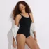 Women's Petite Tugless Low Leg One Piece Swimsuit, alternative image