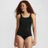 Women's Petite Tugless Low Leg One Piece Swimsuit, Front