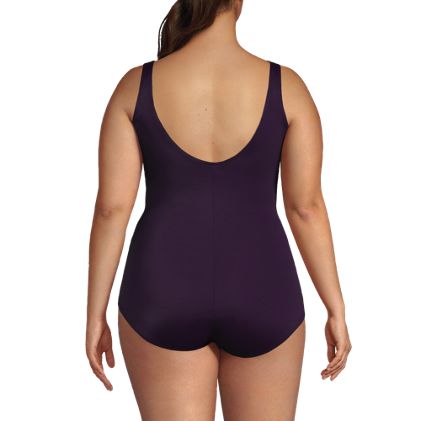 Women's Plus Size Long Torso Tugless Low Leg One Piece Swimsuit - image 2