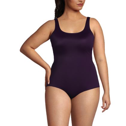 Women's Plus Size Long Torso Tugless Low Leg One Piece Swimsuit - image 1