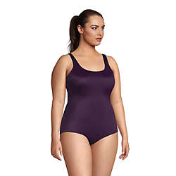 Women's Plus Size Chlorine Resistant Scoop Neck Soft Cup Tugless Sporty One Piece Swimsuit, alternative image