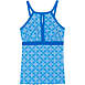 Women's DDD-Cup Keyhole High Neck Modest Tankini Top Swimsuit Adjustable Straps Print, Front
