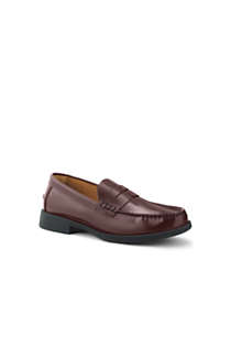 School Uniform Men's Leather Slip On Penny Loafer Shoes | Lands' End