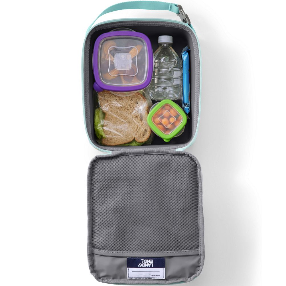 Kids Insulated EZ Wipe Printed Lunch Box - Lands' End - Blue