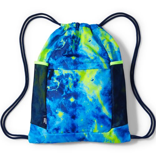 Kids Packable Drawstring Bag Print Lands End