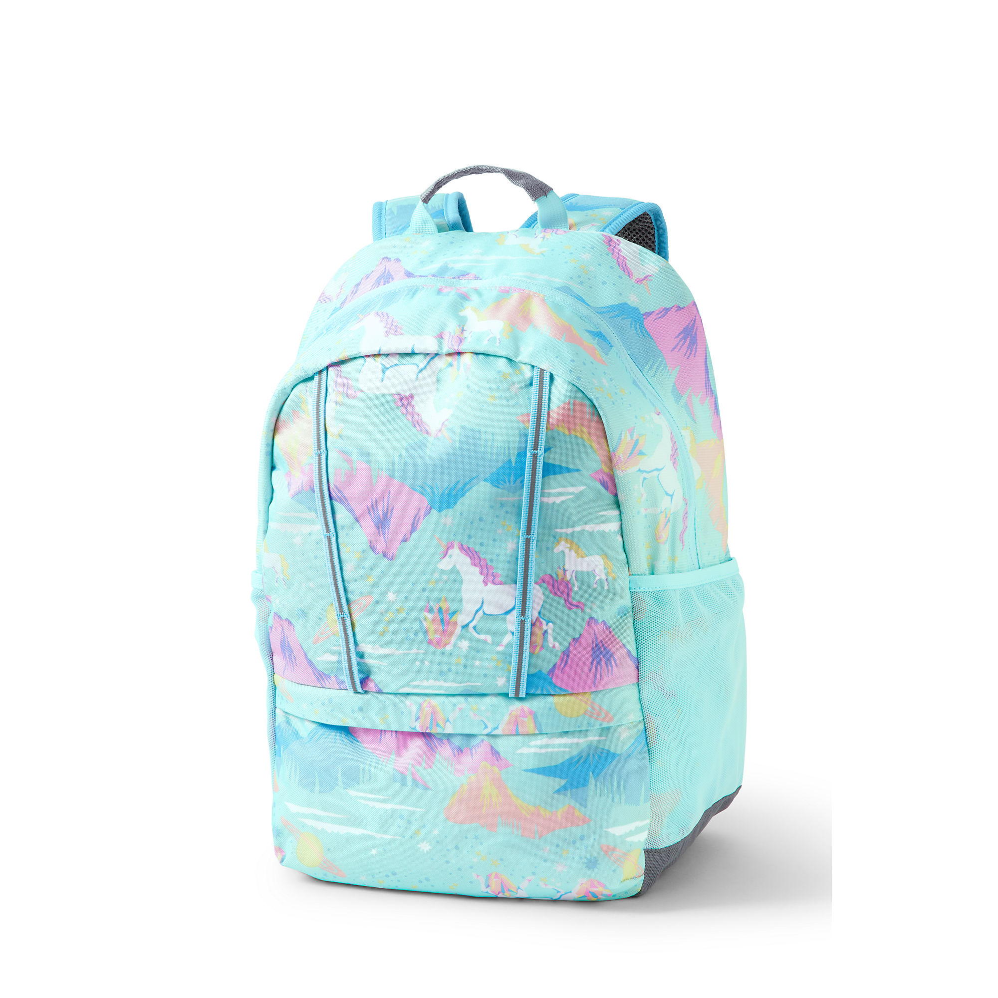 Lands End Kids ClassMate Medium Backpack (Light Blue Space Unicorns)