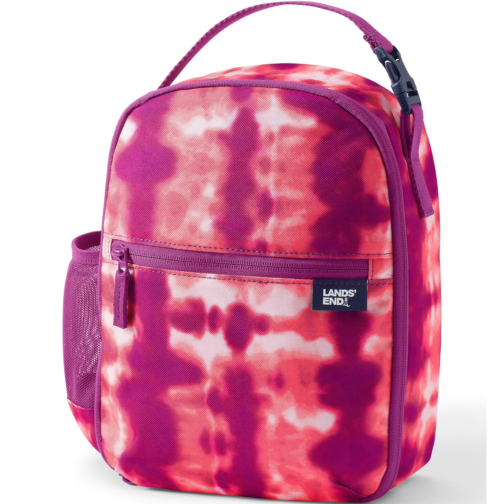 Lands End Kid's Insulated Soft Sided Lunch Box (Fuchsia Tie Dye)