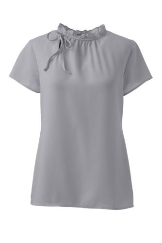 white ruffle blouse short sleeve