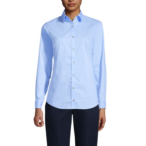 Lands' End Women's Plus Size Short Sleeve Cotton Poplin Pajama Shirt - 1x -  Wild Blossom Stripe Block : Target