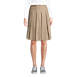 Women's Poly-Cotton Box Pleat Skirt Top of Knee, Front