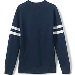 School Uniform Girls Cotton Modal Collegiate Stripe Sleeve Cardigan Sweater, Back