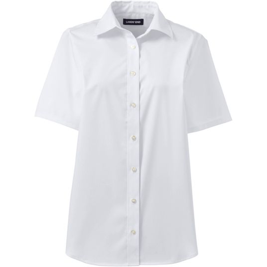 knee length dresses for ladies Women's White, Long-Sleeve Form-Fitted Dress Shirt main image 1