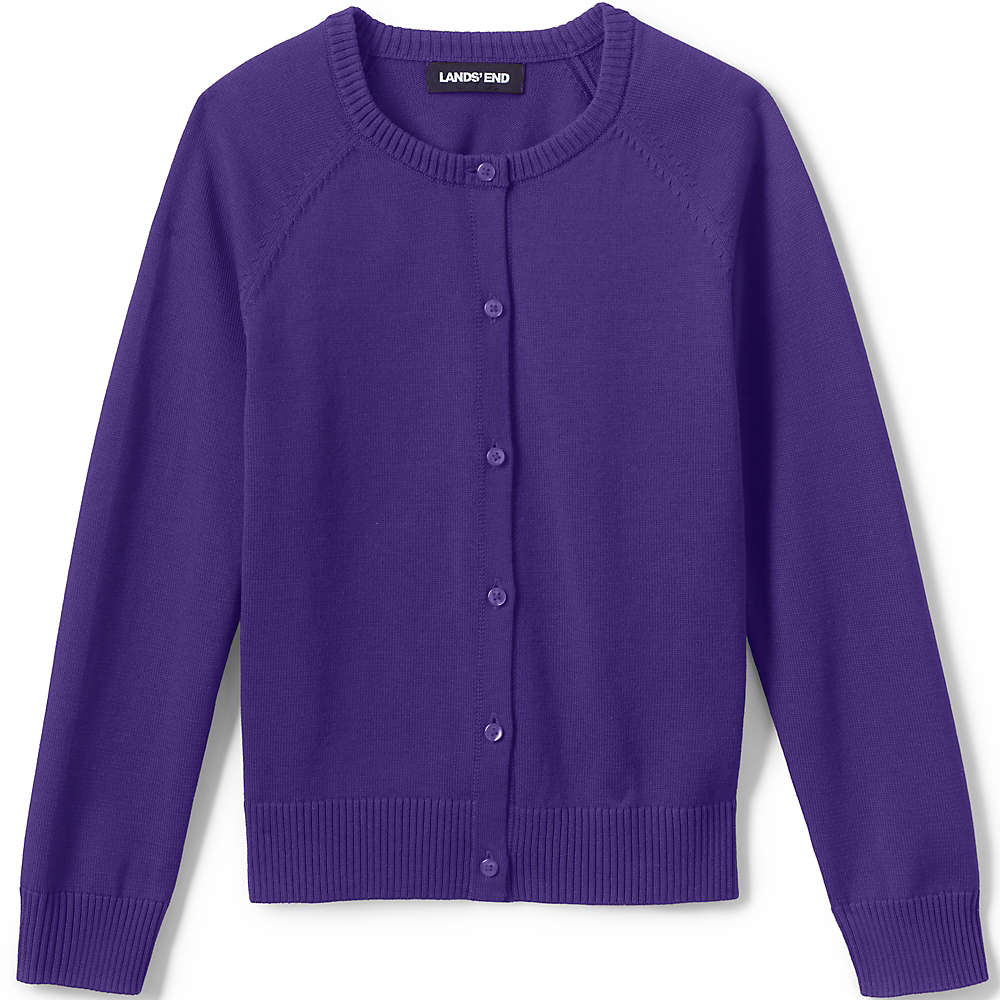School Uniform Little Girls Cotton Modal Cardigan Sweater, Front