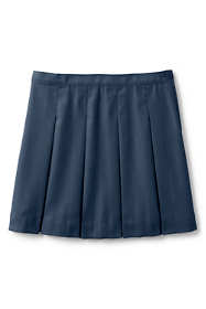 School Uniform Little Girls Poly-Cotton Box Pleat Skirt Top of Knee