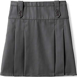 School Uniform Girls Poly-Cotton Tab Front Skirt Top of Knee, Front
