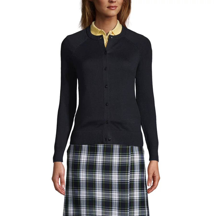 School Uniform Girls' Cotton Modal Cardigan Sweater view 2