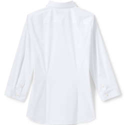 School Uniform Women's No Gape 3/4 Sleeve Stretch Shirt, Back