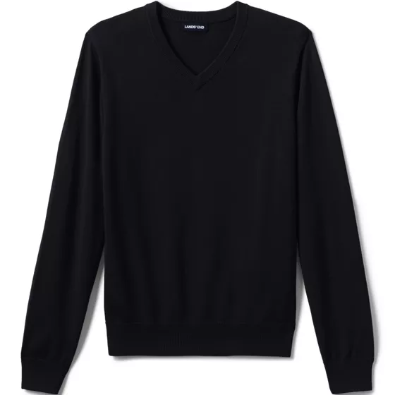 Men's Cotton Modal Fine Gauge V-neck Sweater - primary